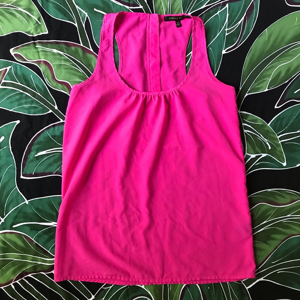 Cynthia Steffe Hot Pink Zipper Back Tank Top - XS